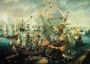 Cornelis Claesz. van Wieringen The explosion of the Spanish flagship during the Battle of Gibraltar, 25 April 1607 Spain oil painting artist